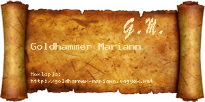 Goldhammer Mariann névjegykártya