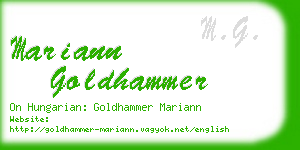 mariann goldhammer business card